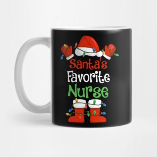 Santa's Favorite Nurse Funny Christmas Pajamas Mug